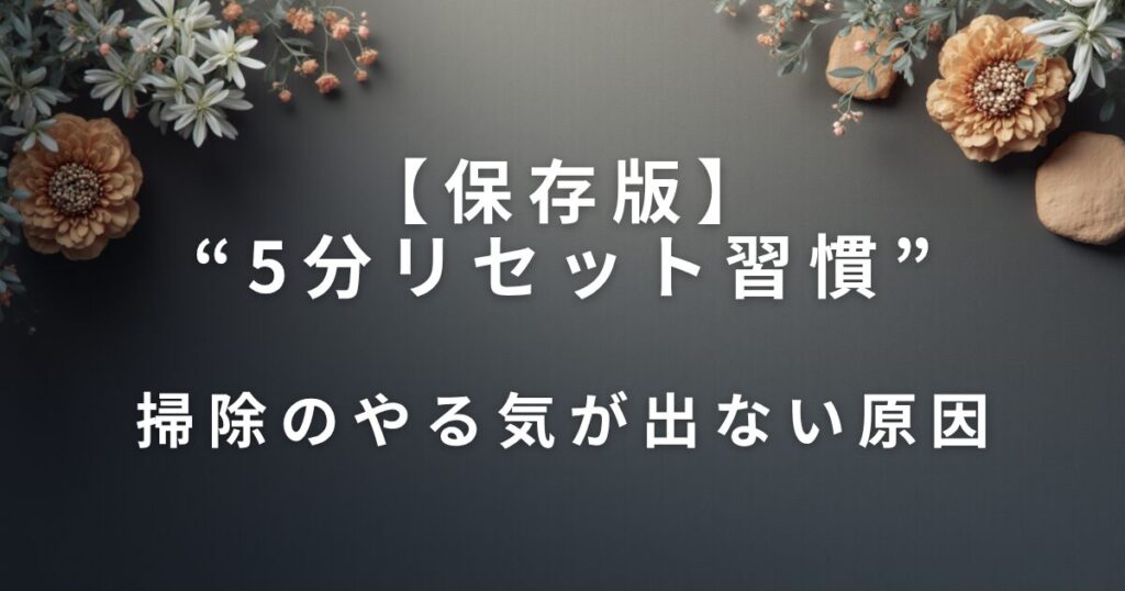 【保存版】“5分リセット習慣”｜無理せず部屋をスッキリ保つコツ_原因01