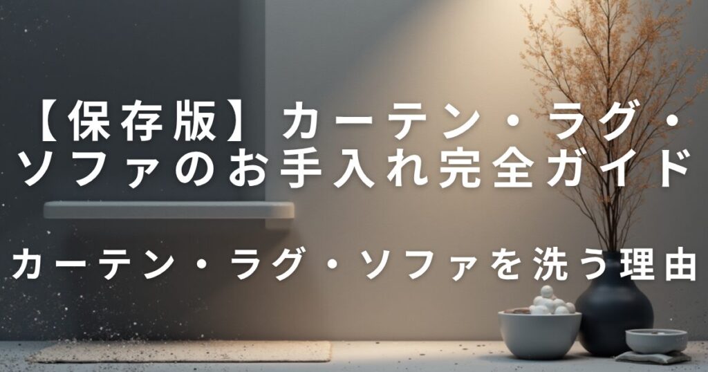 カーテン・ラグ・ソファの洗濯＆お手入れ完全ガイド｜家を清潔に保つコツ_理由01