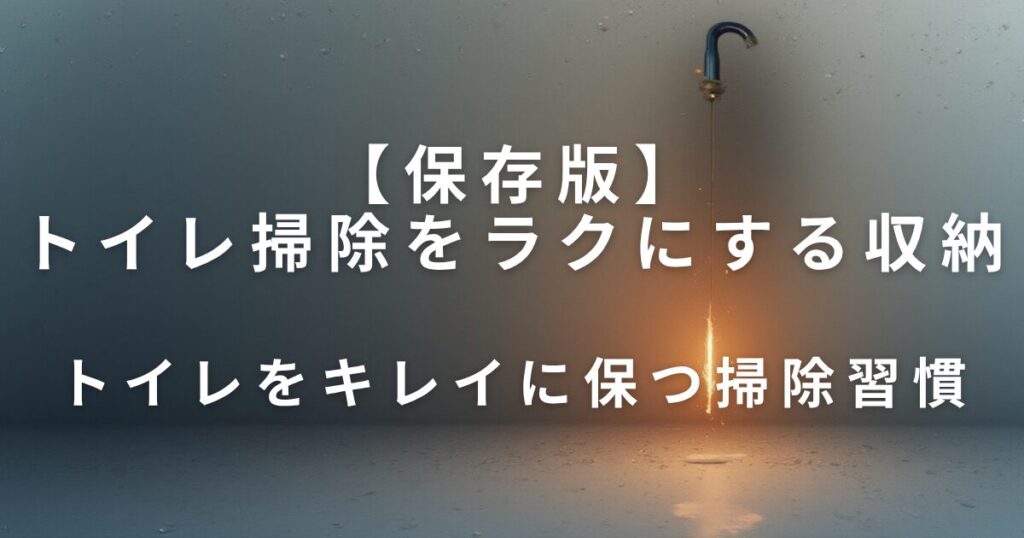 トイレ掃除をラクにする収納と清潔維持のコツ_習慣01