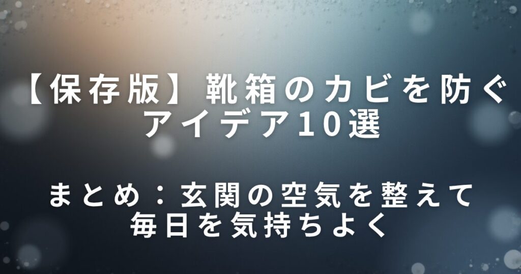 靴箱のカビを防ぐアイデア10選｜玄関のニオイ・湿気対策まとめ_まとめ01
