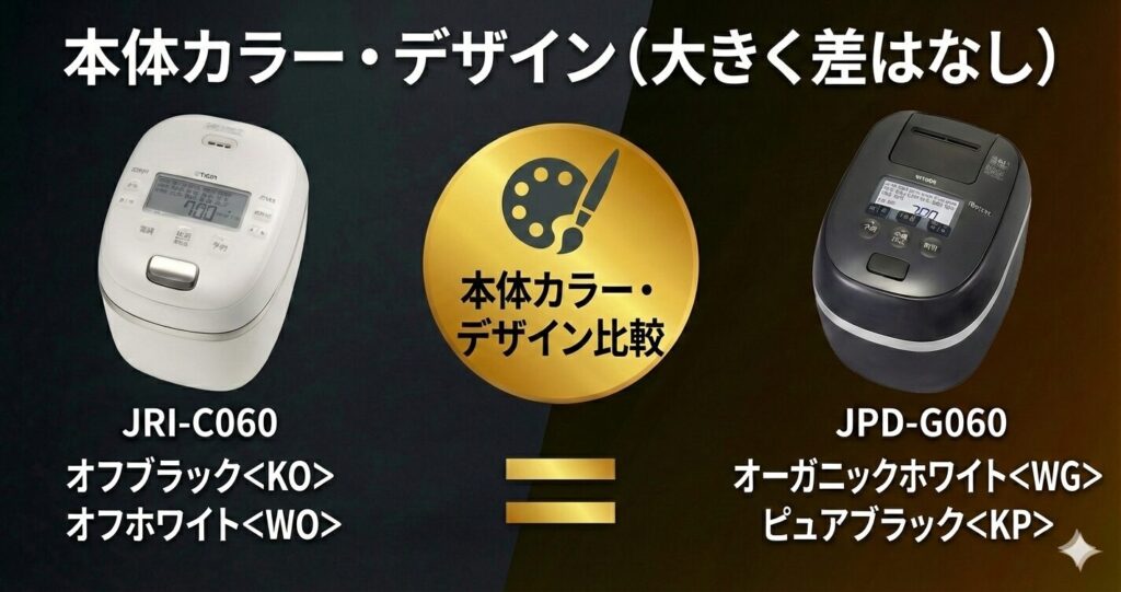 JRI-C060とJPD-G060の違いを比較！どちらがおすすめ？タイガー魔法瓶炊飯器について解説_カラー01