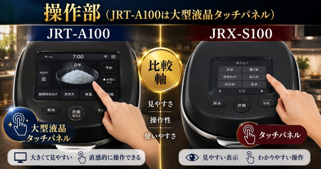 JRT-A100とJRX-S100の違いを比較！どちらがおすすめ？タイガー炊飯器について解説_操作01