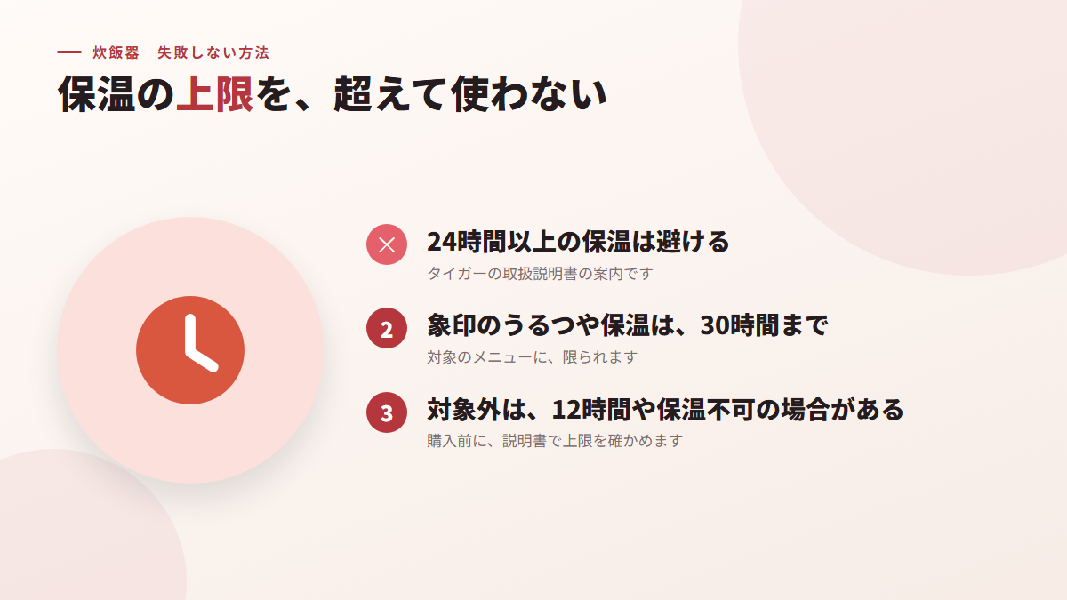 保温の上限を、超えて使わない（図）