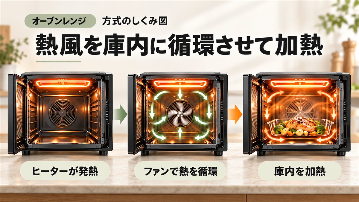 熱風コンベクション式の仕組み図