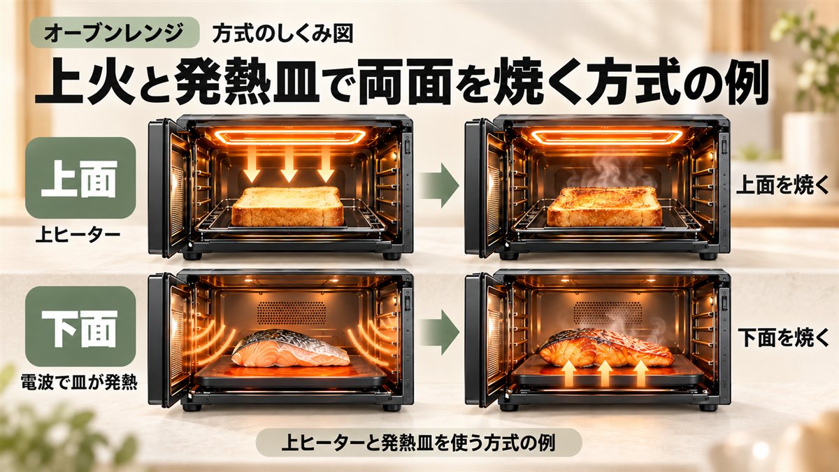 両面グリル式の仕組み図
