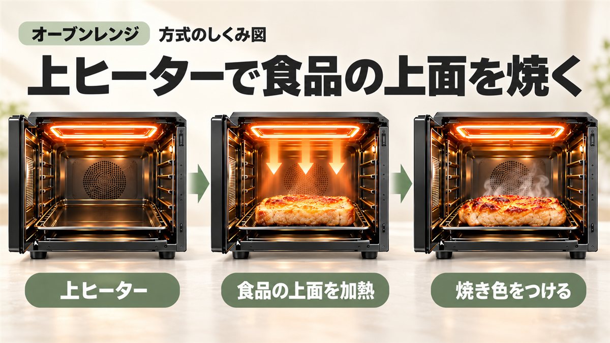 片面グリル式の仕組み図