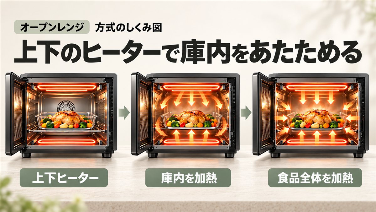 上下ヒーター式の仕組み図